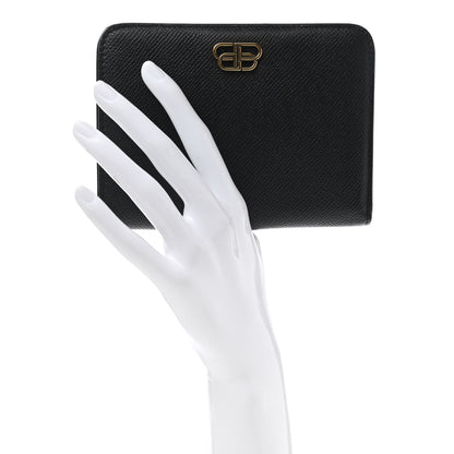 Balenciaga Signature Grained Calfskin Medium BB Wallet Black 2 of 9