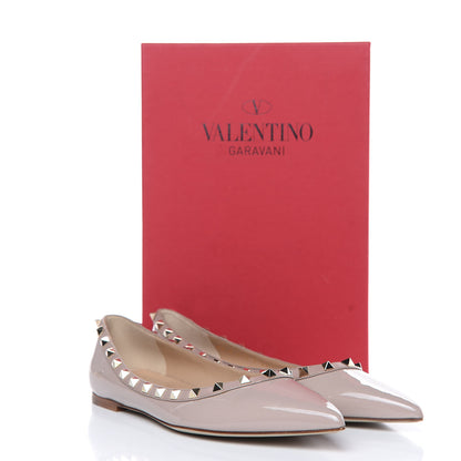 Valentino Garavani Patent Rockstud Ballerina Flats 41 Poudre 9 of 9