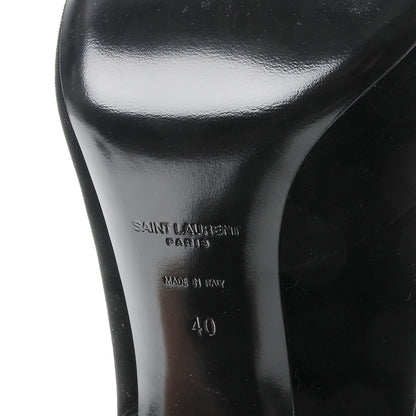 Saint Laurent Veluto Master Loulou 95 Lace Up Sandals 40 Black Lucido 6 of 12