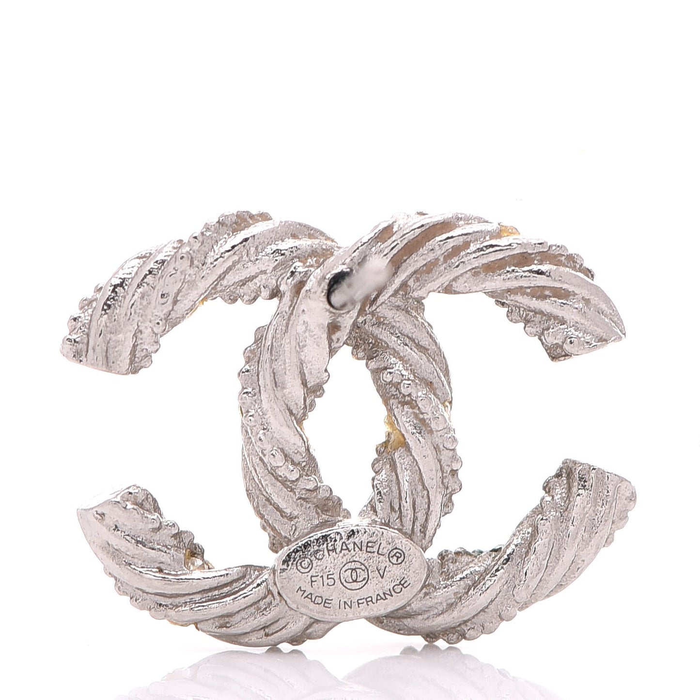 Crystal CC Twisted Earrings Silver