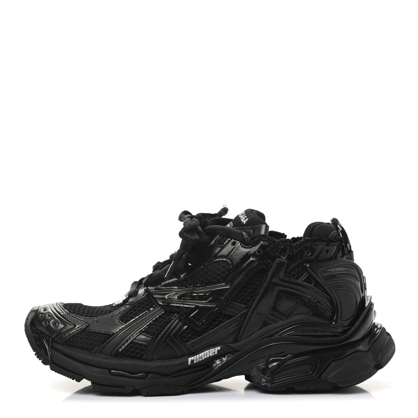 Mesh Rubber Monocolor Mens Runner Sneakers 41 Black