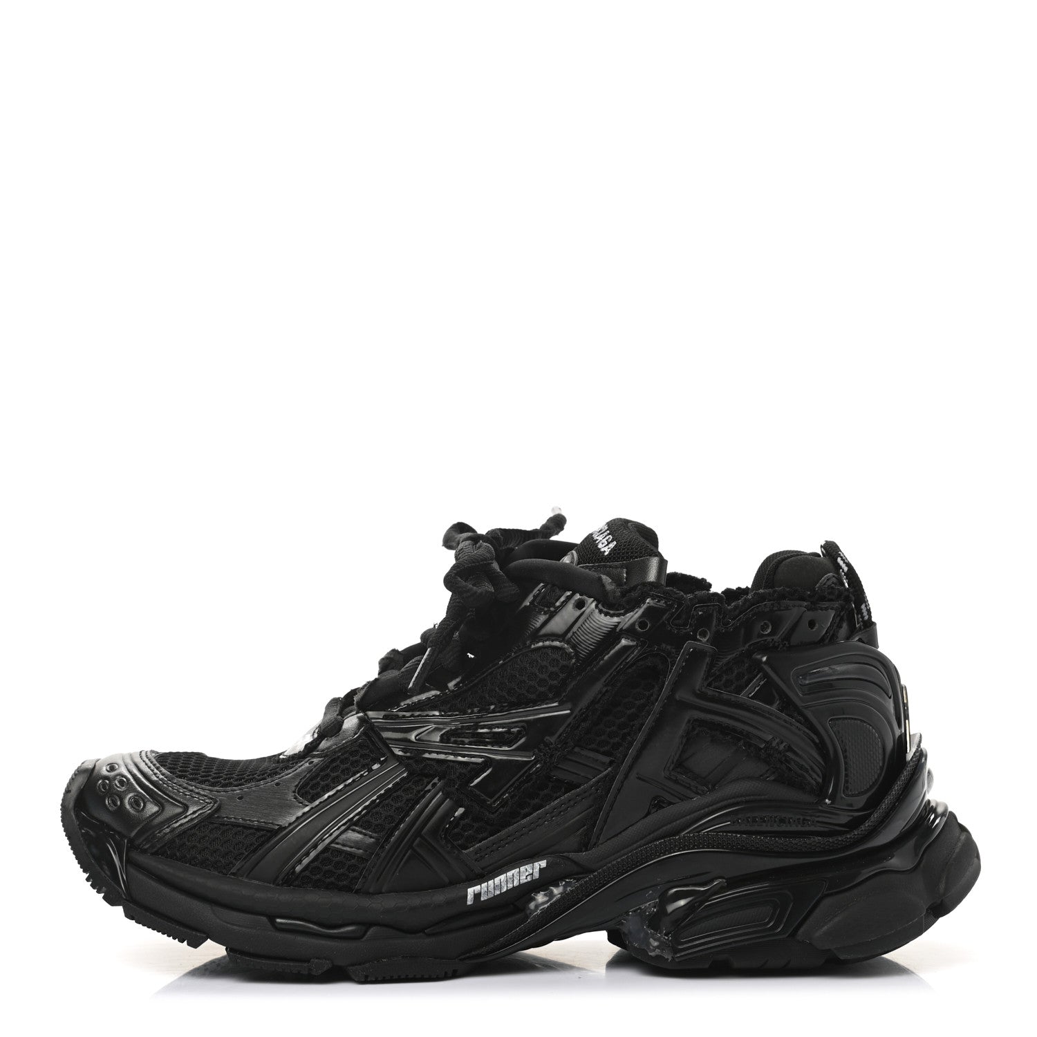 Balenciaga Mesh Rubber Monocolor Mens Runner Sneakers 41 Black 1 of 9