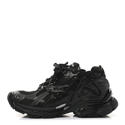 Balenciaga Mesh Rubber Monocolor Mens Runner Sneakers 41 Black 1 of 9