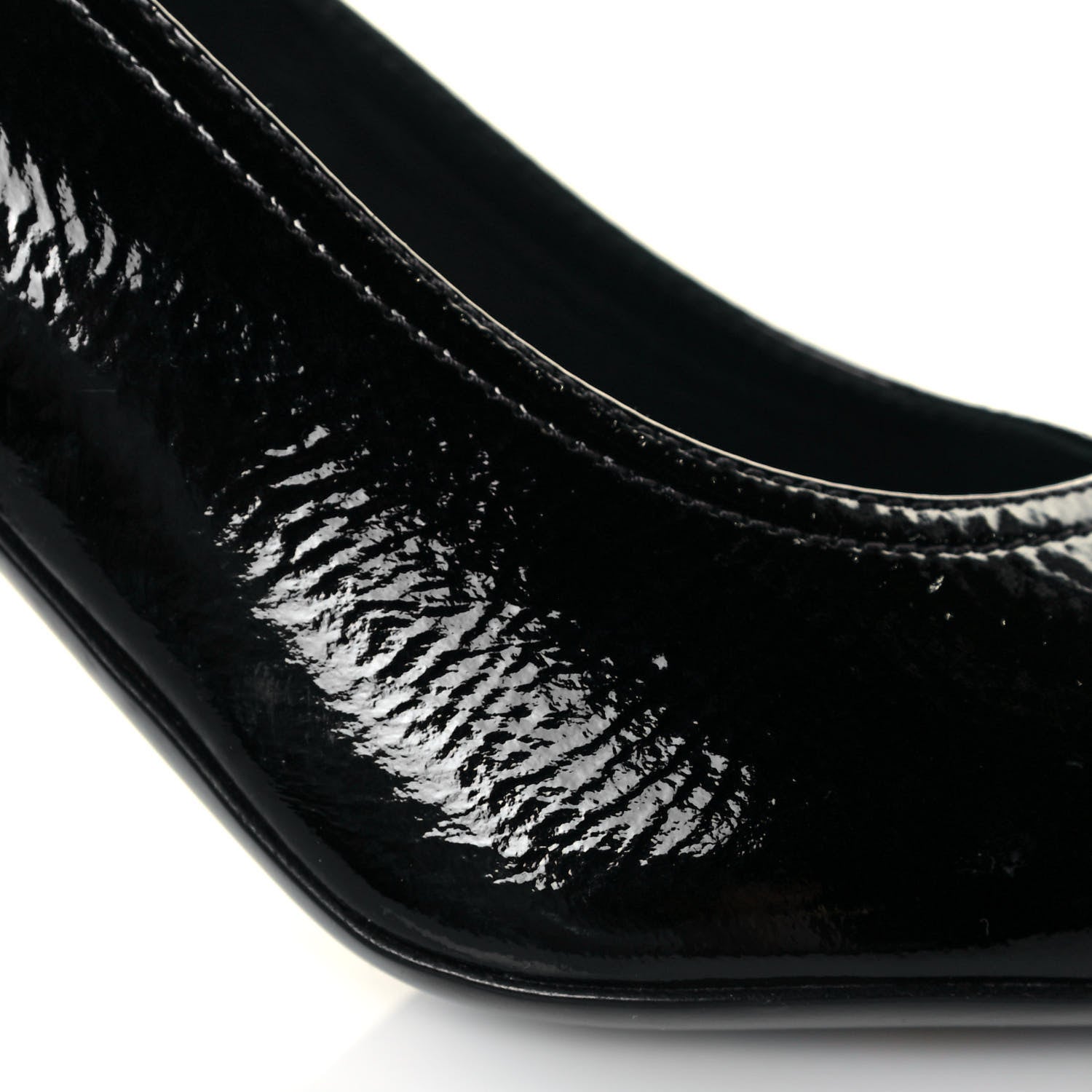 Chanel Patent Calfskin Crystal Cap Toe Logo Pumps 38 Black 10 of 11