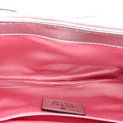 Gucci Iridescent Nappa Vertical Matelasse Medium Maxi Horsebit Chain Shoulder Bag Escape Pink 5 of 10