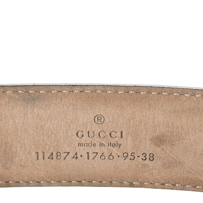 Gucci Metallic Guccissima Interlocking G Belt 95 38 Purple 3 of 5