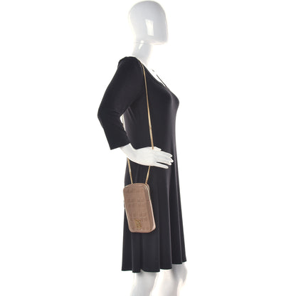 Burberry Lambskin Quilted Mini Lola Vertical Crossbody Bag Camel 2 of 9