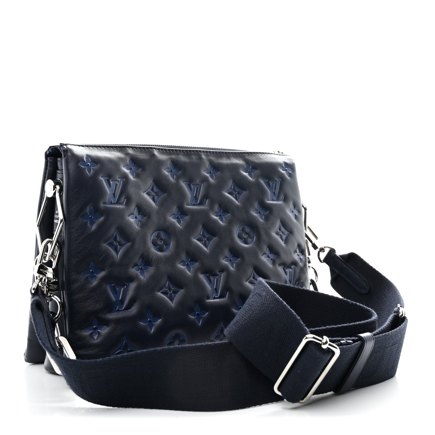 Louis Vuitton Lambskin Embossed Monogram Coussin PM Navy 5 of 21
