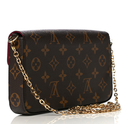 Louis Vuitton Monogram Pochette Felicie Chain Wallet Fuchsia 3 of 15