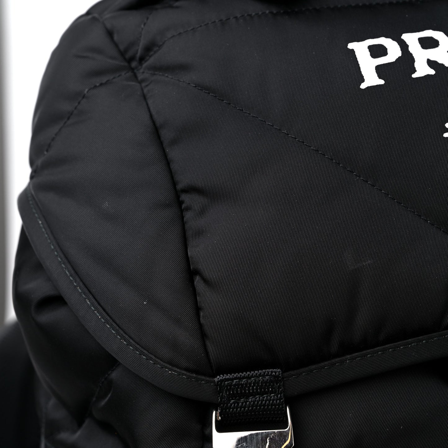 Re-Nylon Men's Padded Logo Backpack With Hood Black