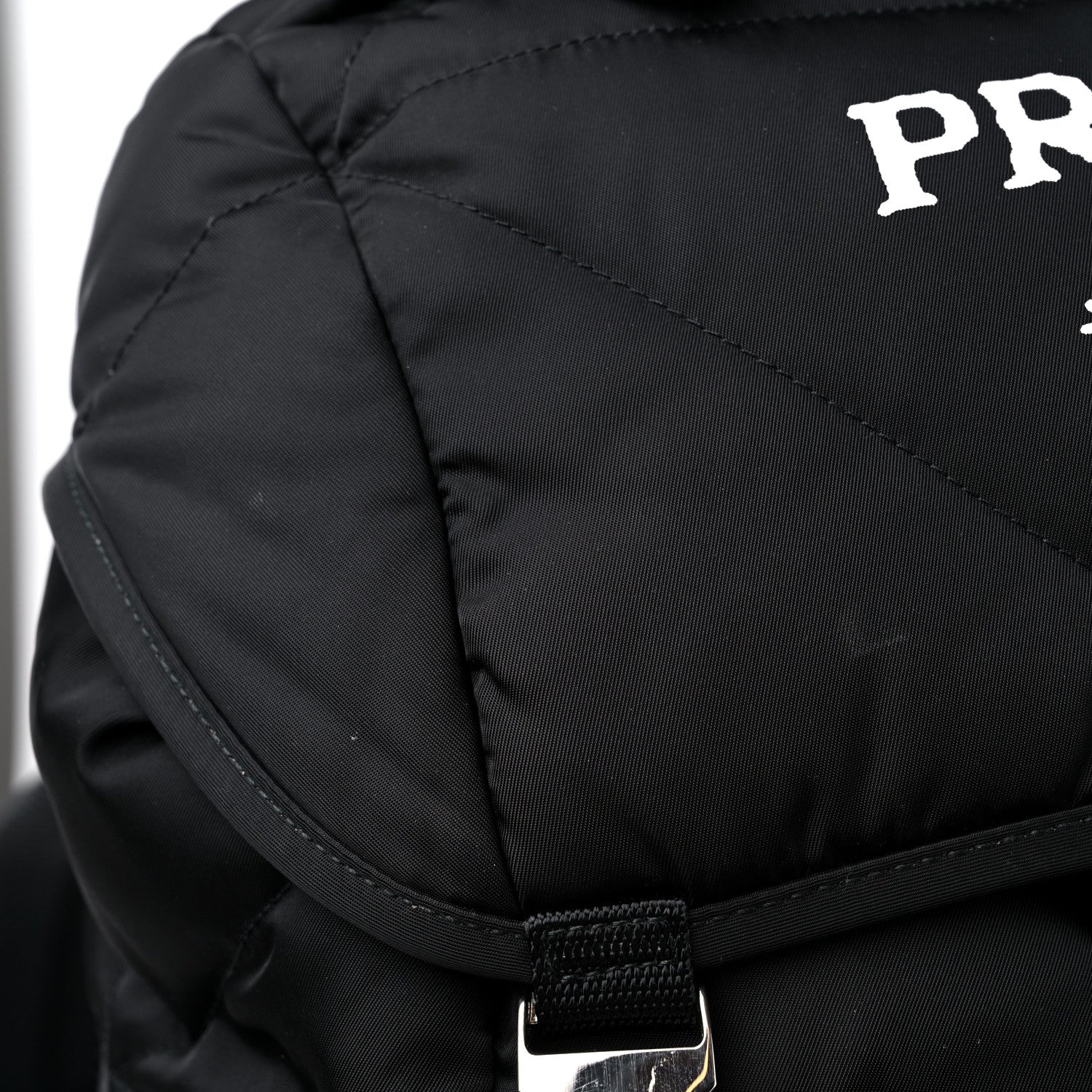 Prada Re-Nylon Men's Padded Logo Backpack With Hood Black 10 of 11