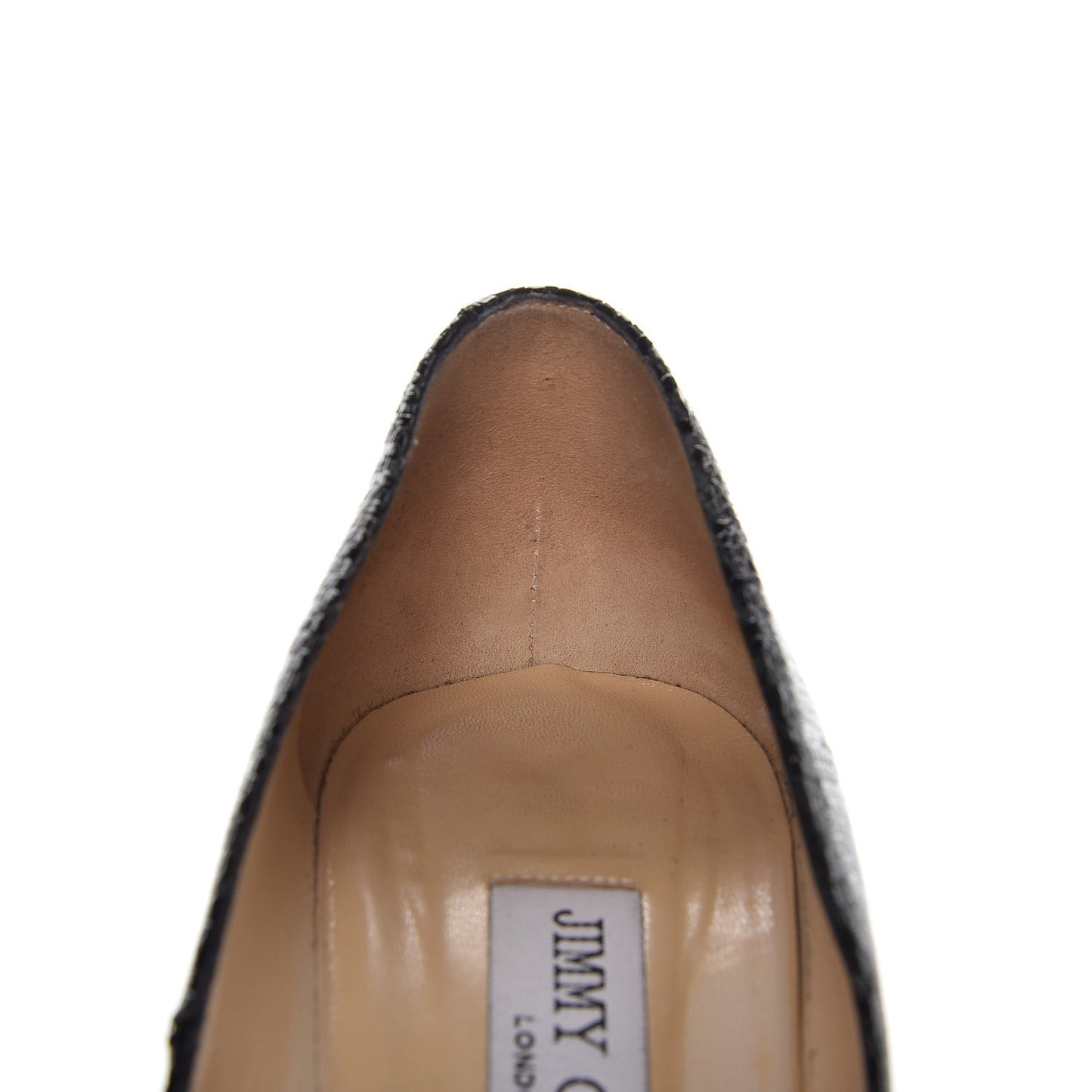 Snakeskin Pointed Toe Pumps 40 Black