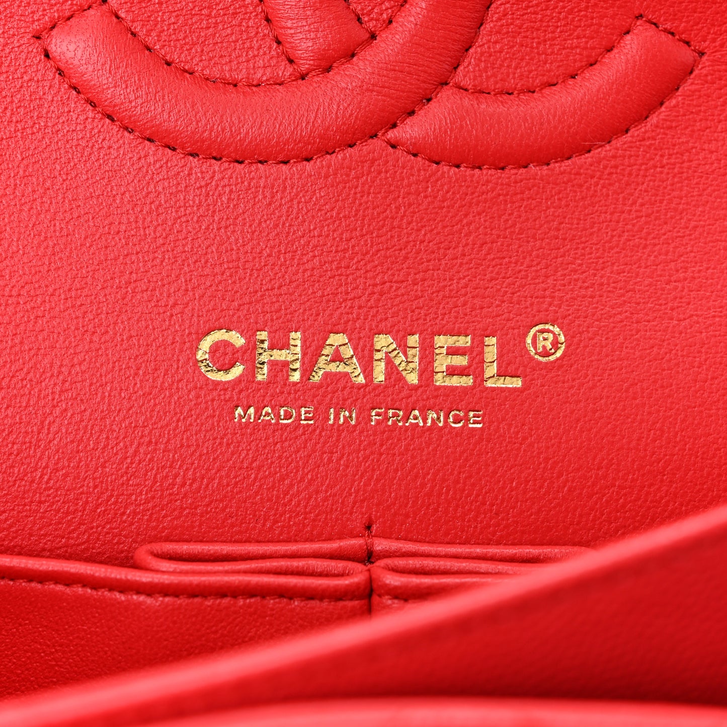 Caviar Quilted Medium Double Flap Red