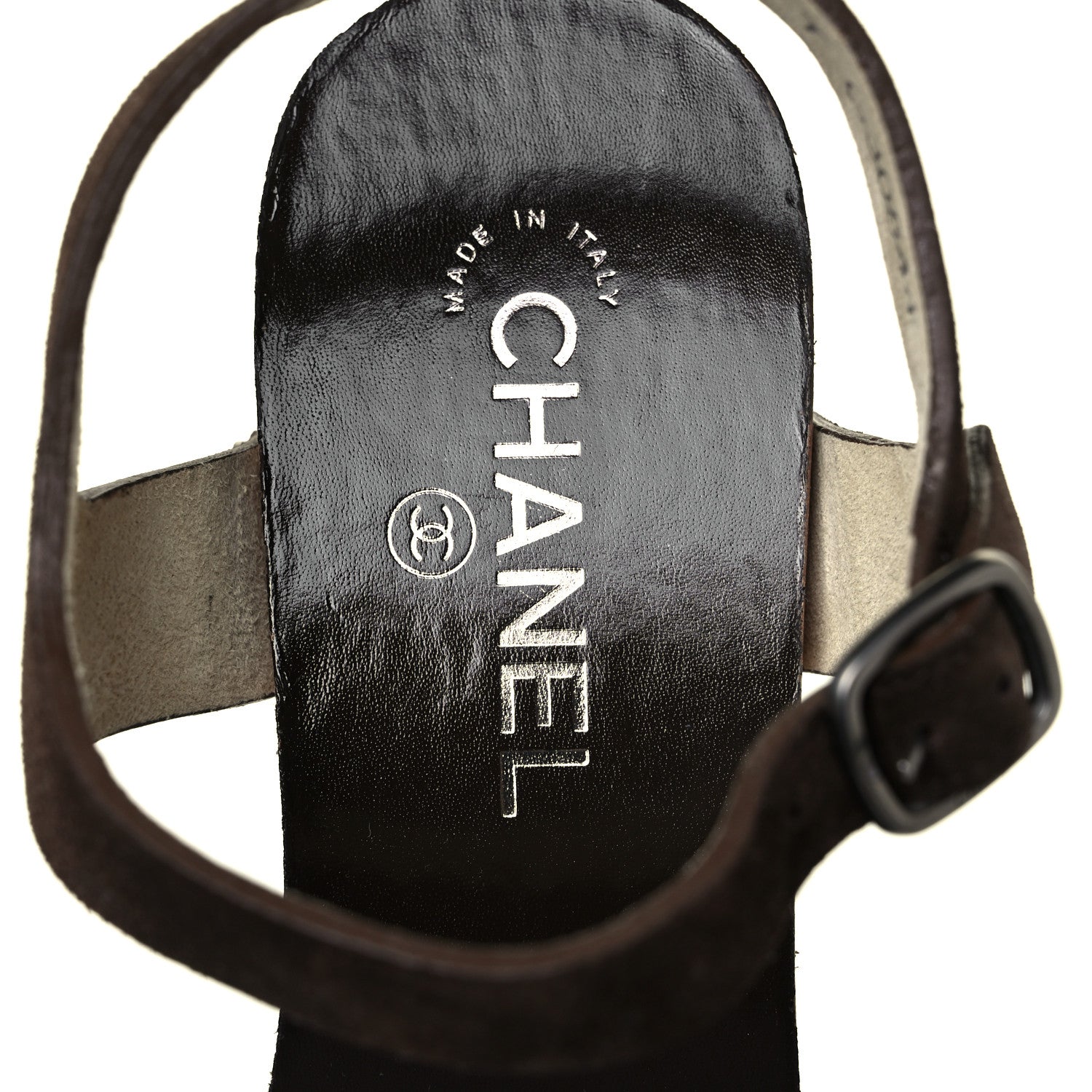 Chanel Suede Wooden Studded Platform Sandals 41 Brown 8 of 9