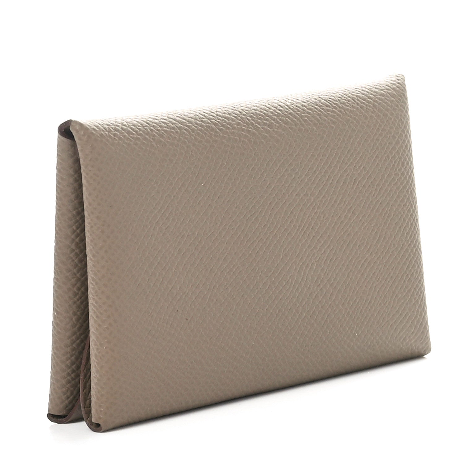 Hermes Epsom Calvi Duo Card Case Etoupe 3 of 9