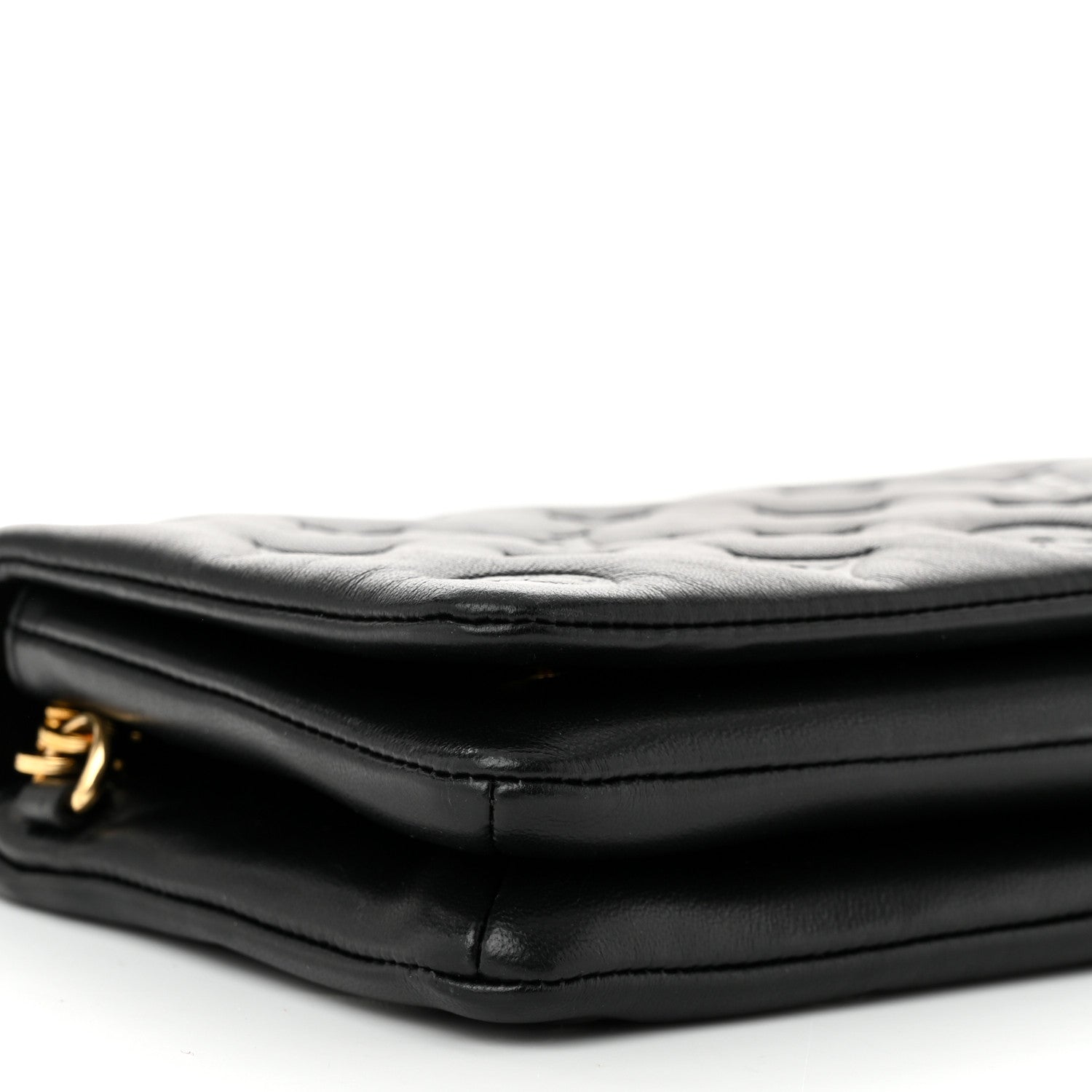 Louis Vuitton Lambskin Embossed Monogram Pochette Coussin Black 8 of 9