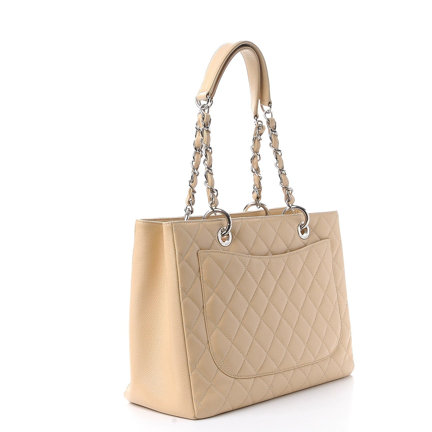 Chanel Caviar Quilted Grand Shopping Tote GST Beige 3 of 7