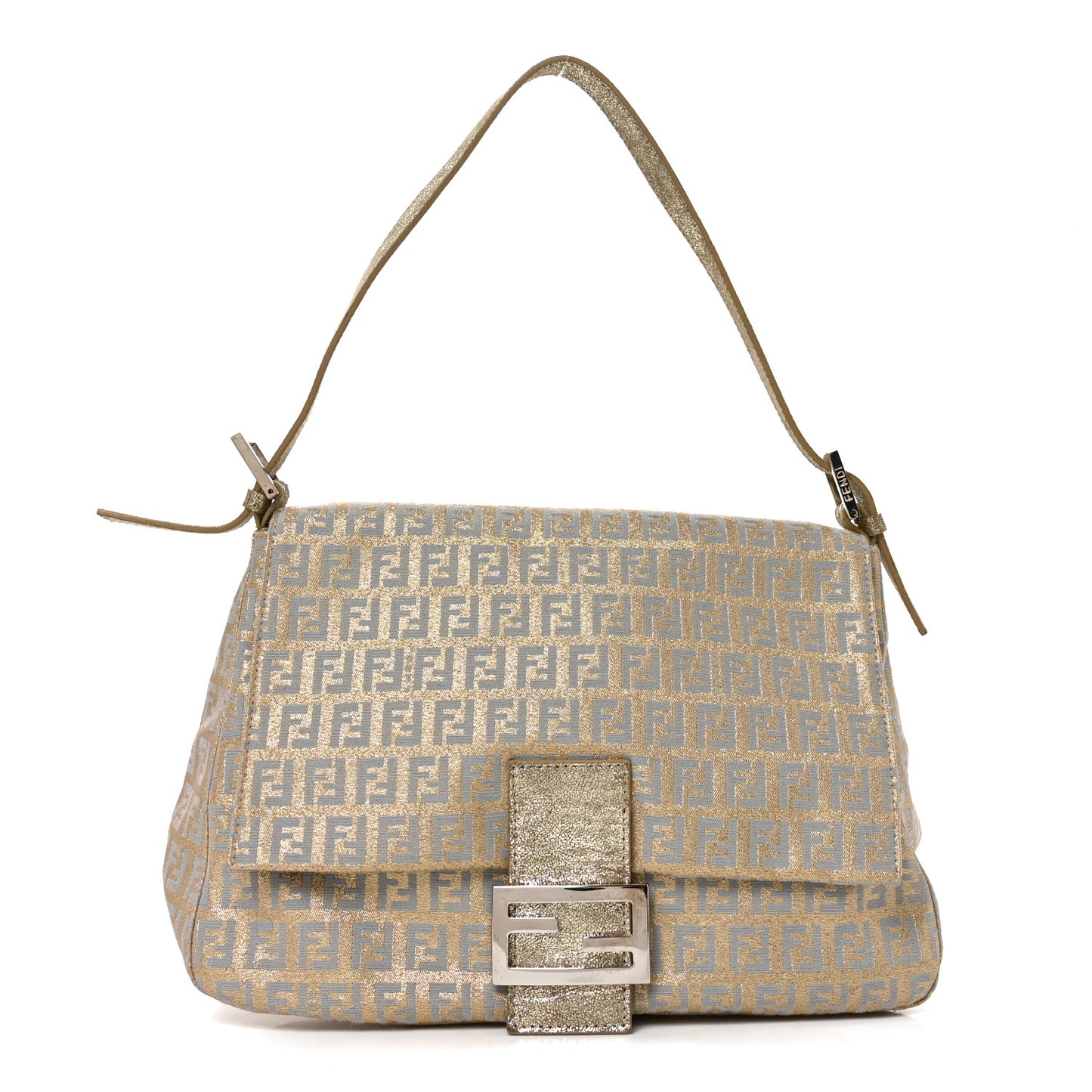 Metallic Jacquard Zucchino Suede Mama Baguette Peltro Argento Sabbia