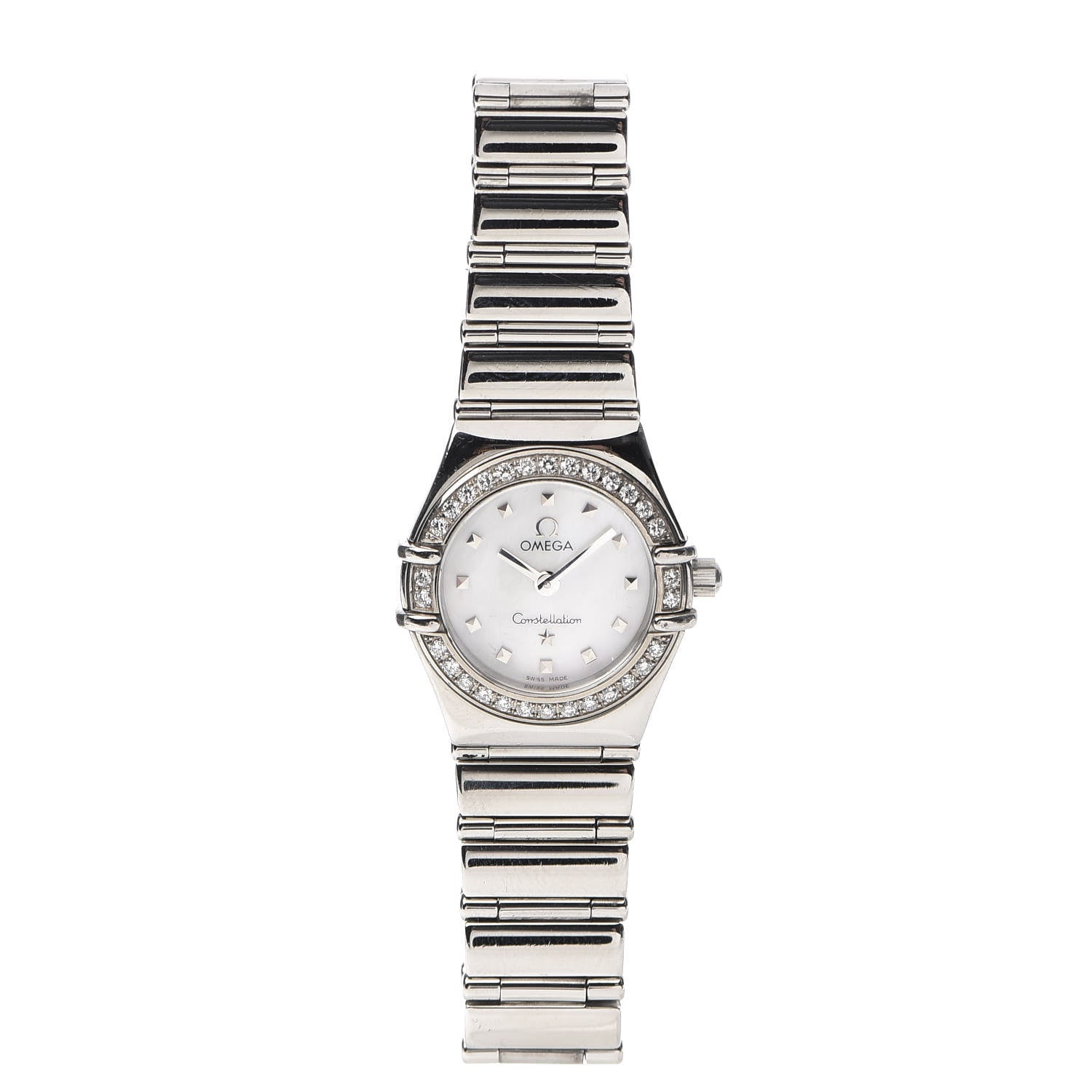 Omega Stainless Steel Diamond Bezel Mother of Pearl 22mm Constellation My Choice Quartz Watch 1465.71.00 1 of 6