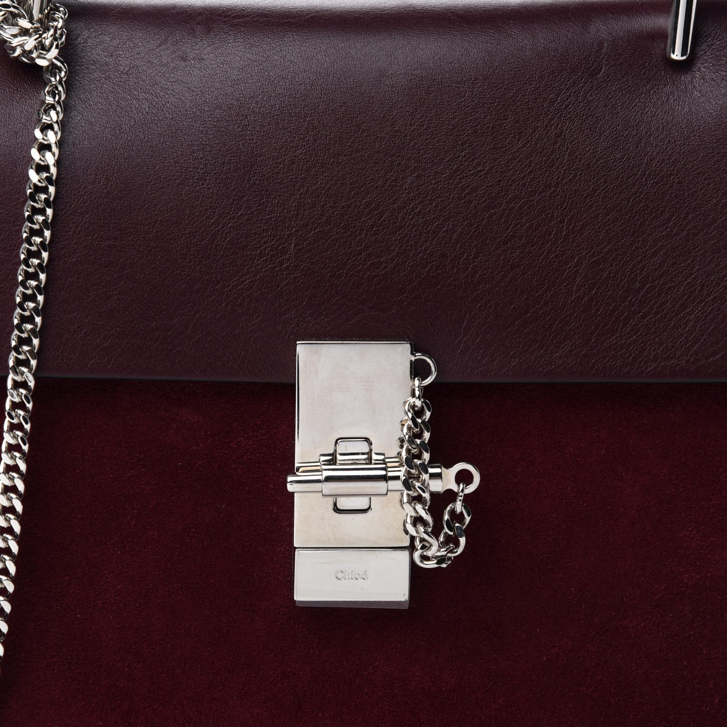 Suede Smooth Calfskin Drew Shoulder Bag Dark Purple