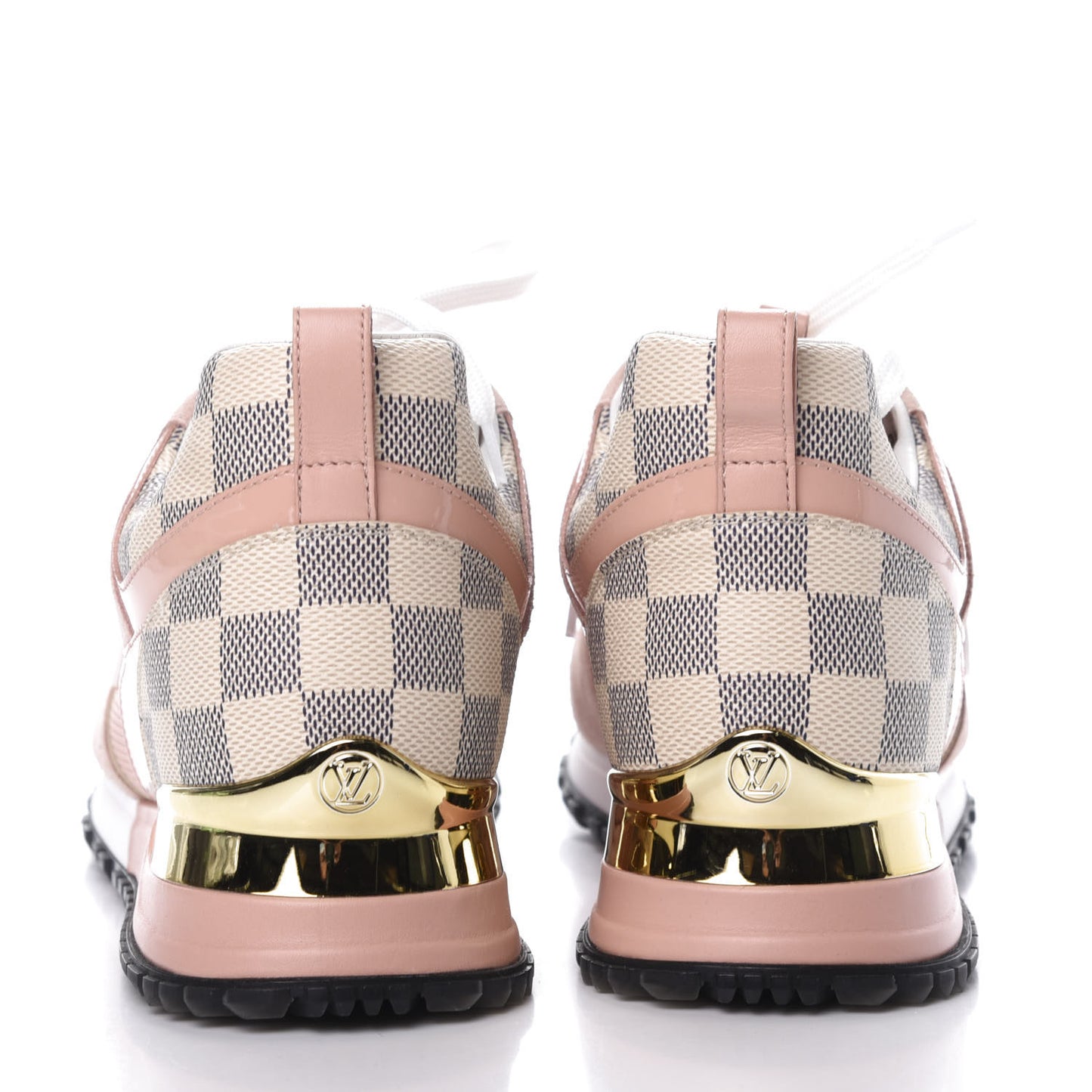 Suede Damier Azur Run Away Sneakers 38 Pink