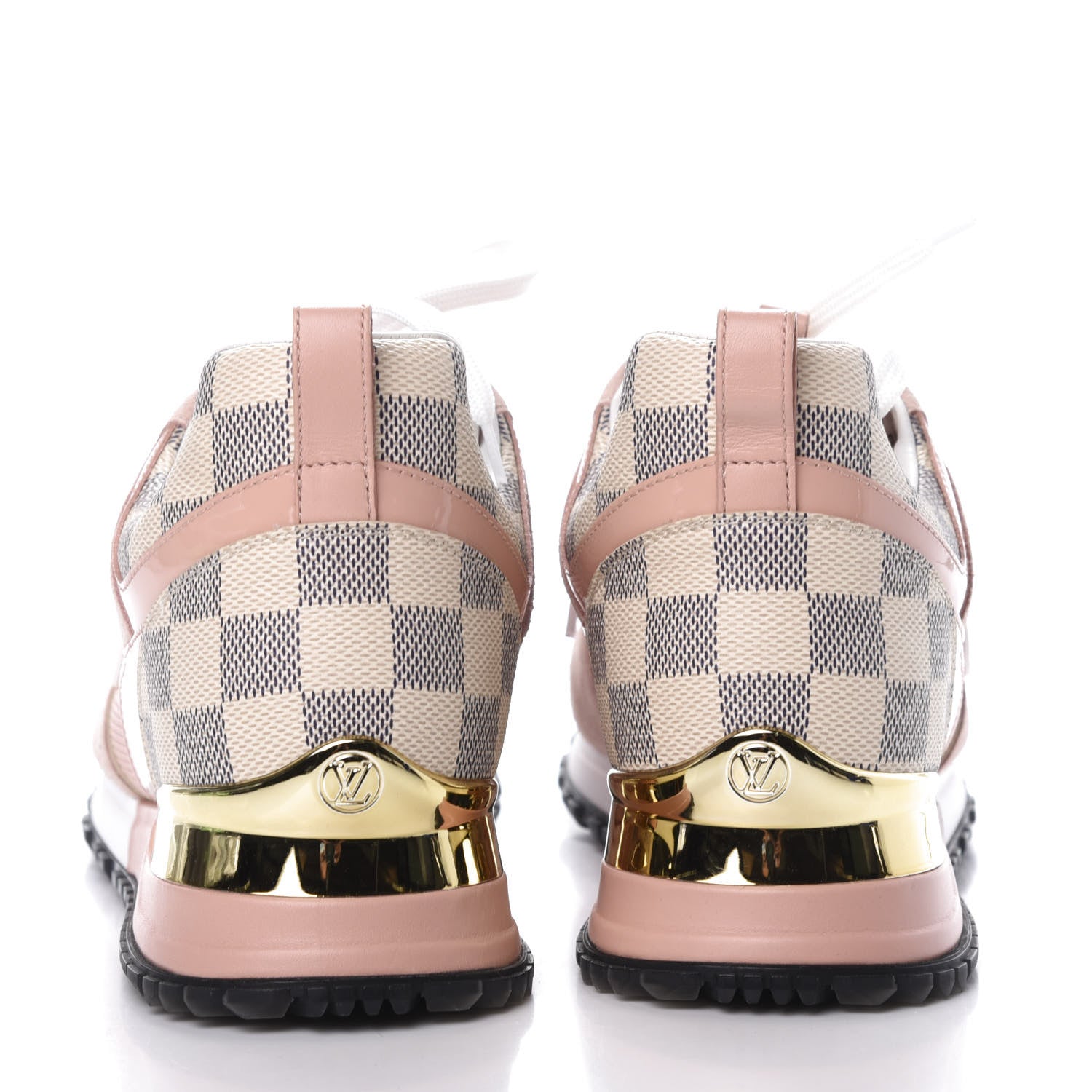 Louis Vuitton Suede Damier Azur Run Away Sneakers 38 Pink 5 of 9