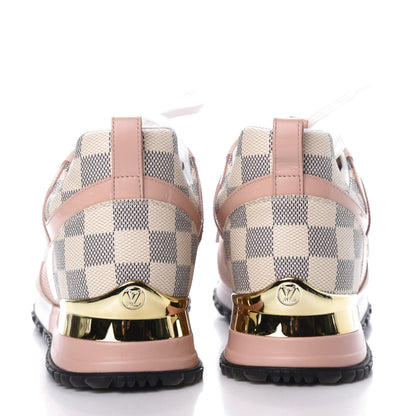 Louis Vuitton Suede Damier Azur Run Away Sneakers 38 Pink 5 of 9