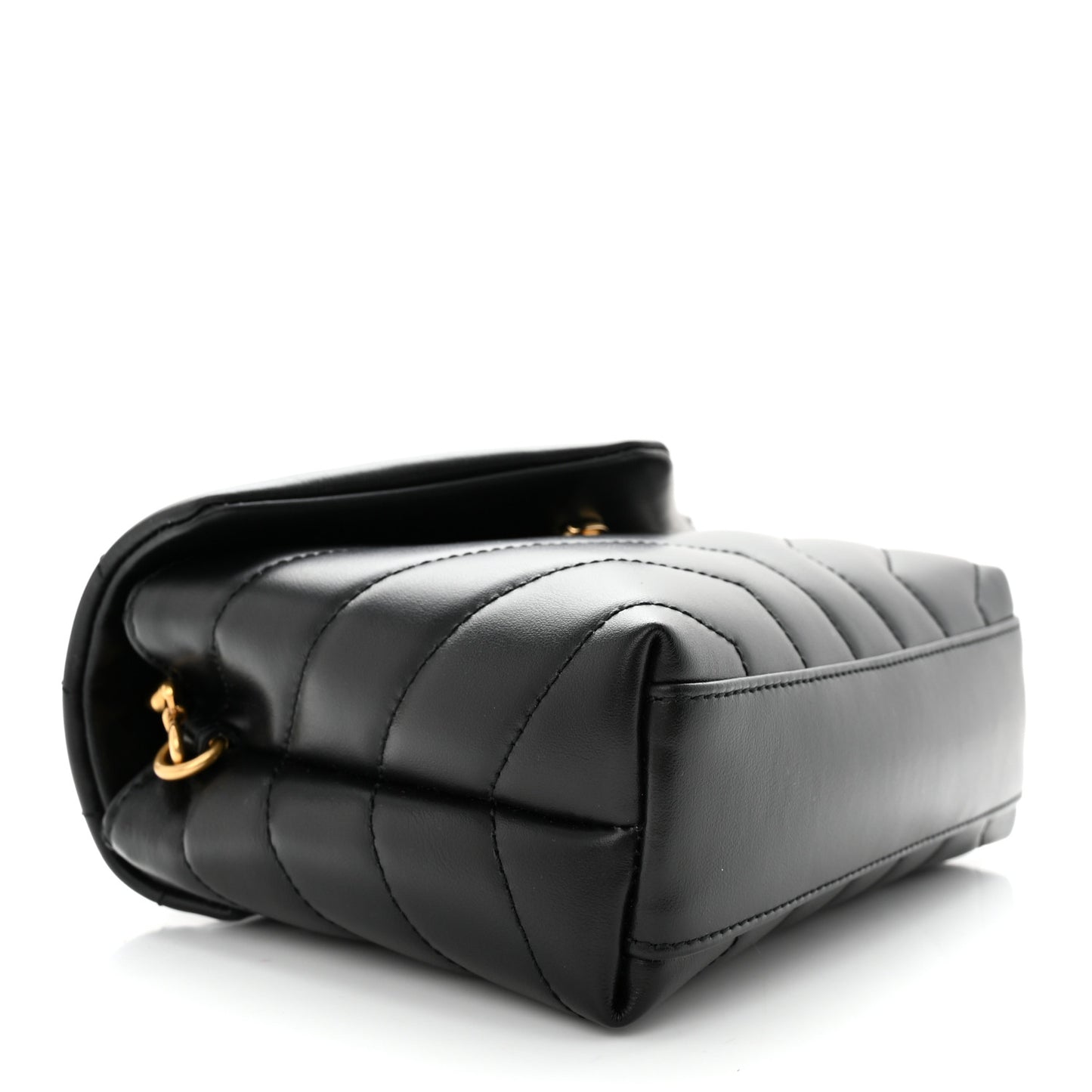 Calfskin Y Quilted Monogram Toy Loulou Crossbody Bag Black