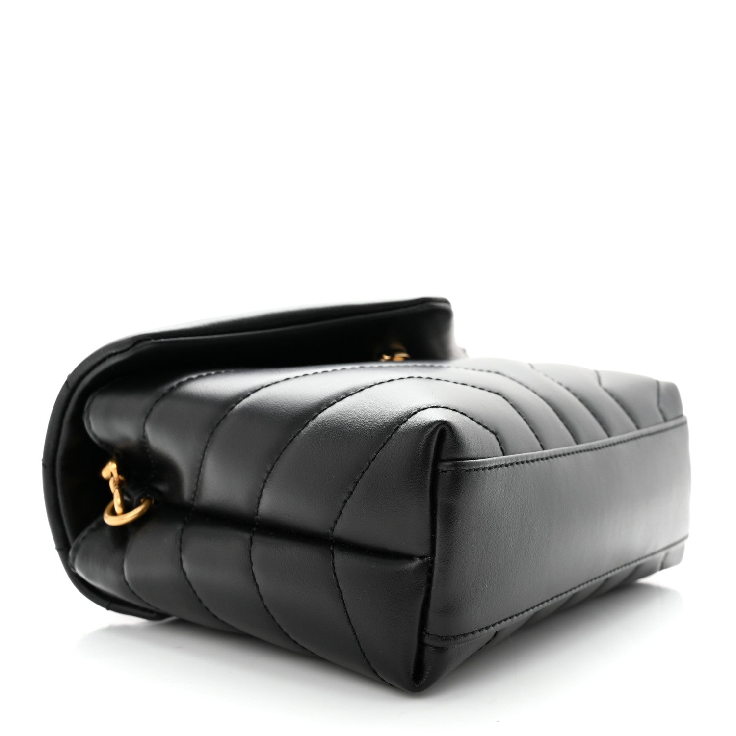 Saint Laurent Calfskin Y Quilted Monogram Toy Loulou Crossbody Bag Black 4 of 11