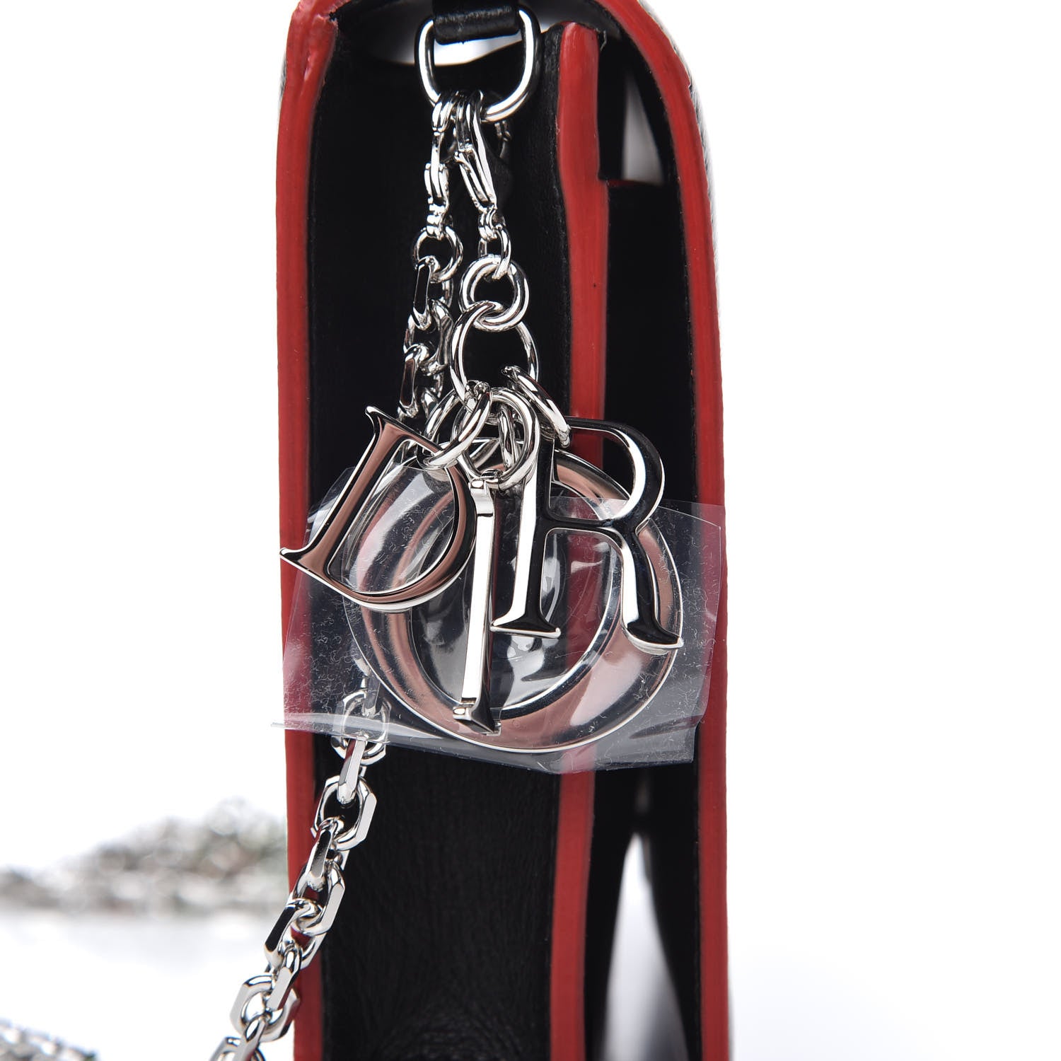 Christian Dior X CHRIS MARTIN Calfskin Wallet On Chain WOC Black Multicolor 10 of 10