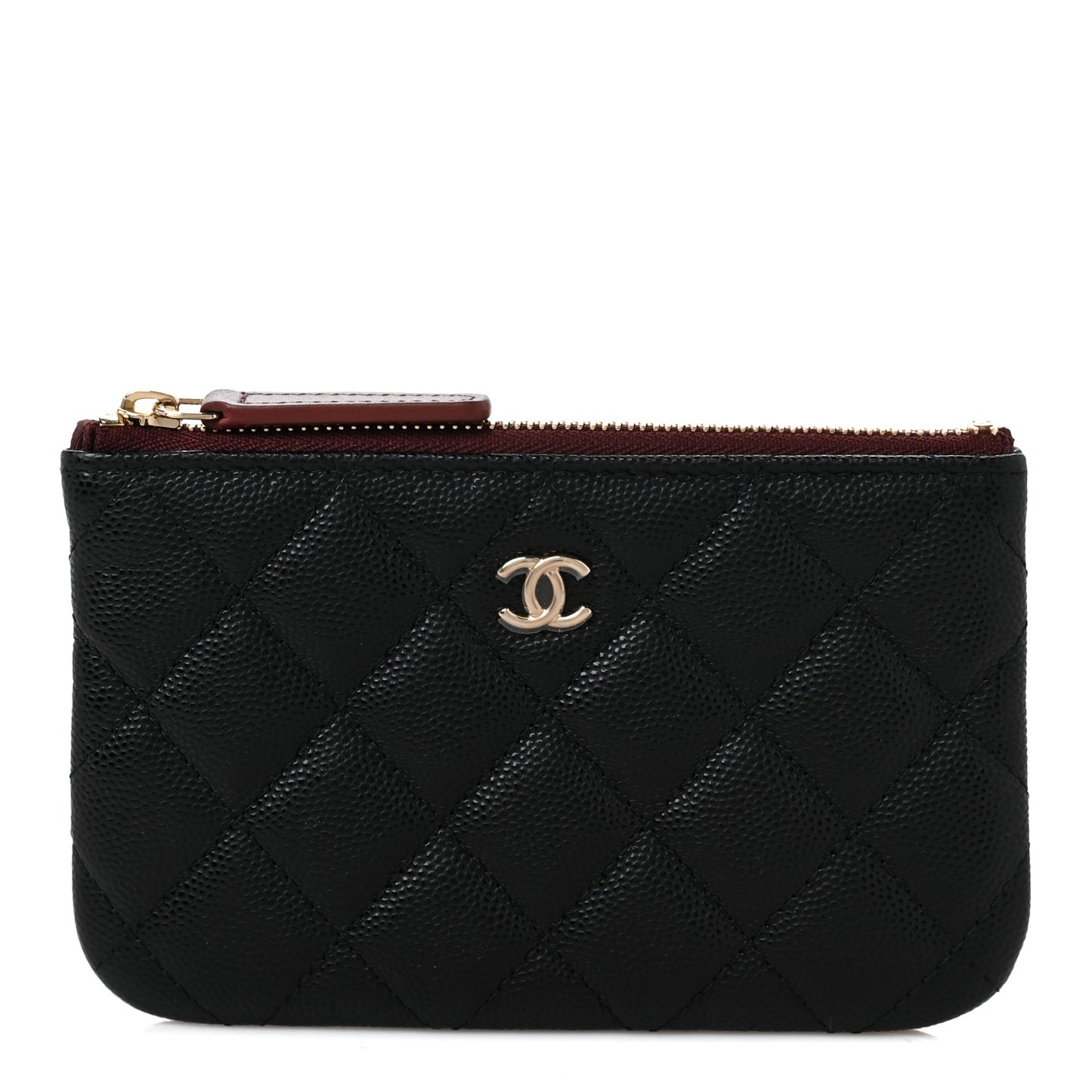 Caviar Quilted Small Cosmetic Case Black