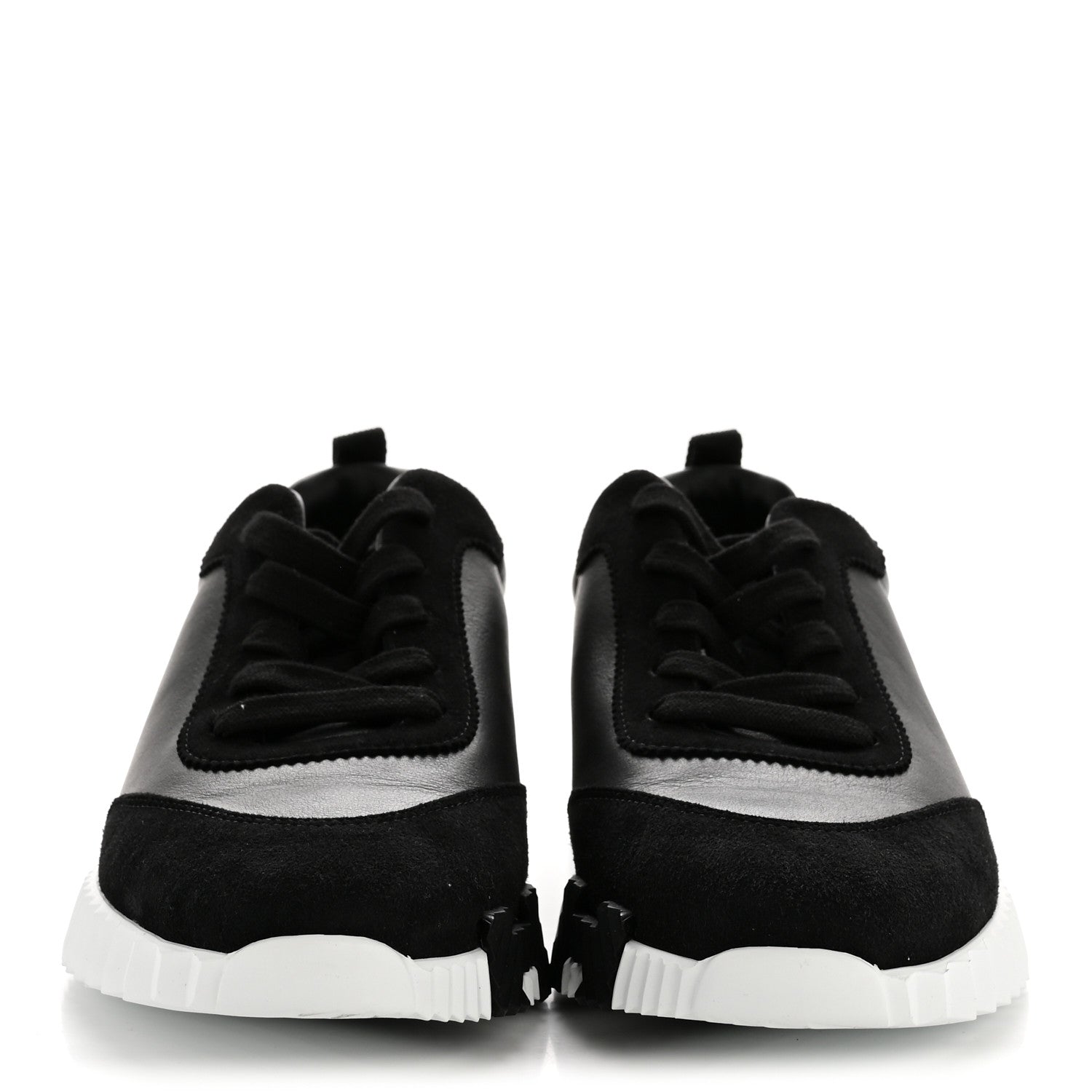 Hermes Goatskin Suede Goatskin Bouncing Sneakers 40 Black 3 of 10