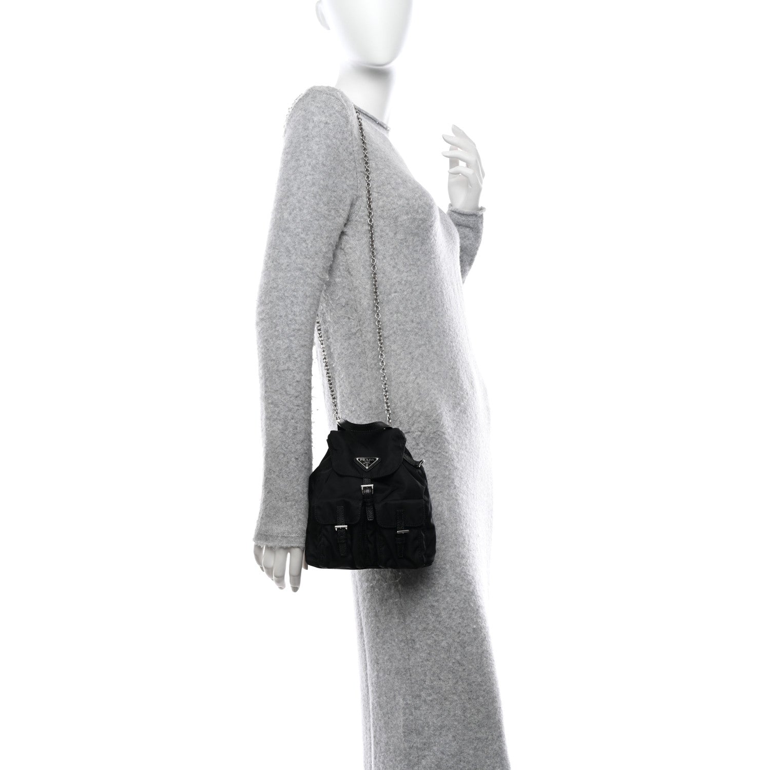 Prada Nylon Vela Mini Crossbody Backpack Black 2 of 14