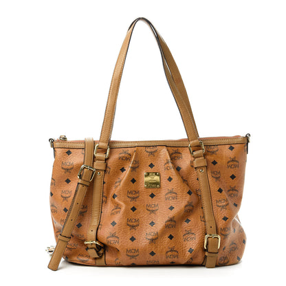 MCM Visetos Medium Essentials Shopper Tote Cognac 1 of 15