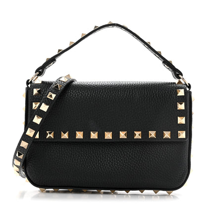 Valentino Garavani Grainy Calfskin Rockstud Crossbody Pouch Black 1 of 9