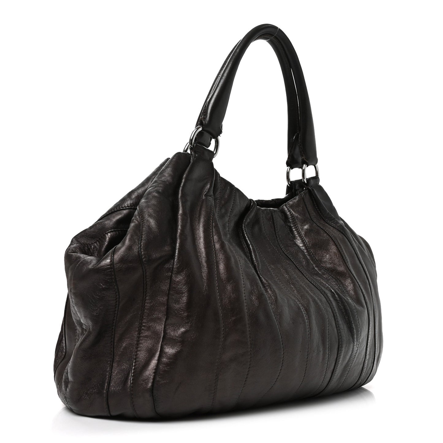 Nappa Pleated Hobo Grafite Mordore