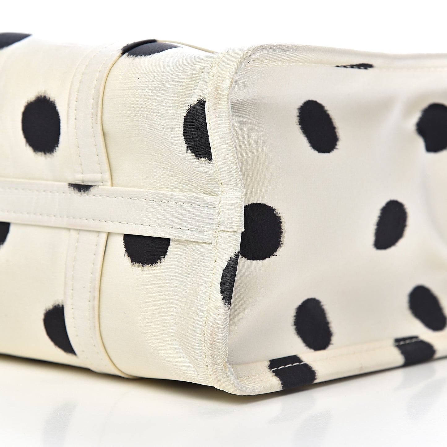 Silk Polka Dot S Bazar Shopper Tote White Black