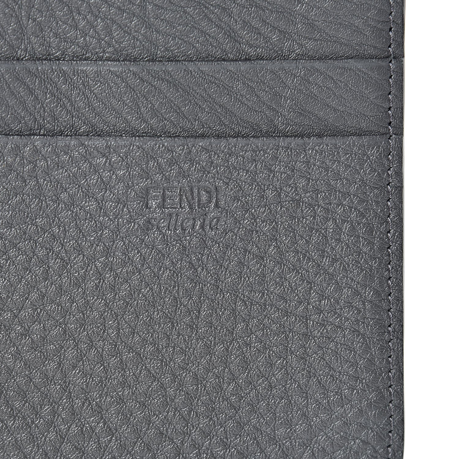 Fendi Cuoio Romano Selleria Mini Peekaboo Clutch Wallet Asfalto 8 of 11