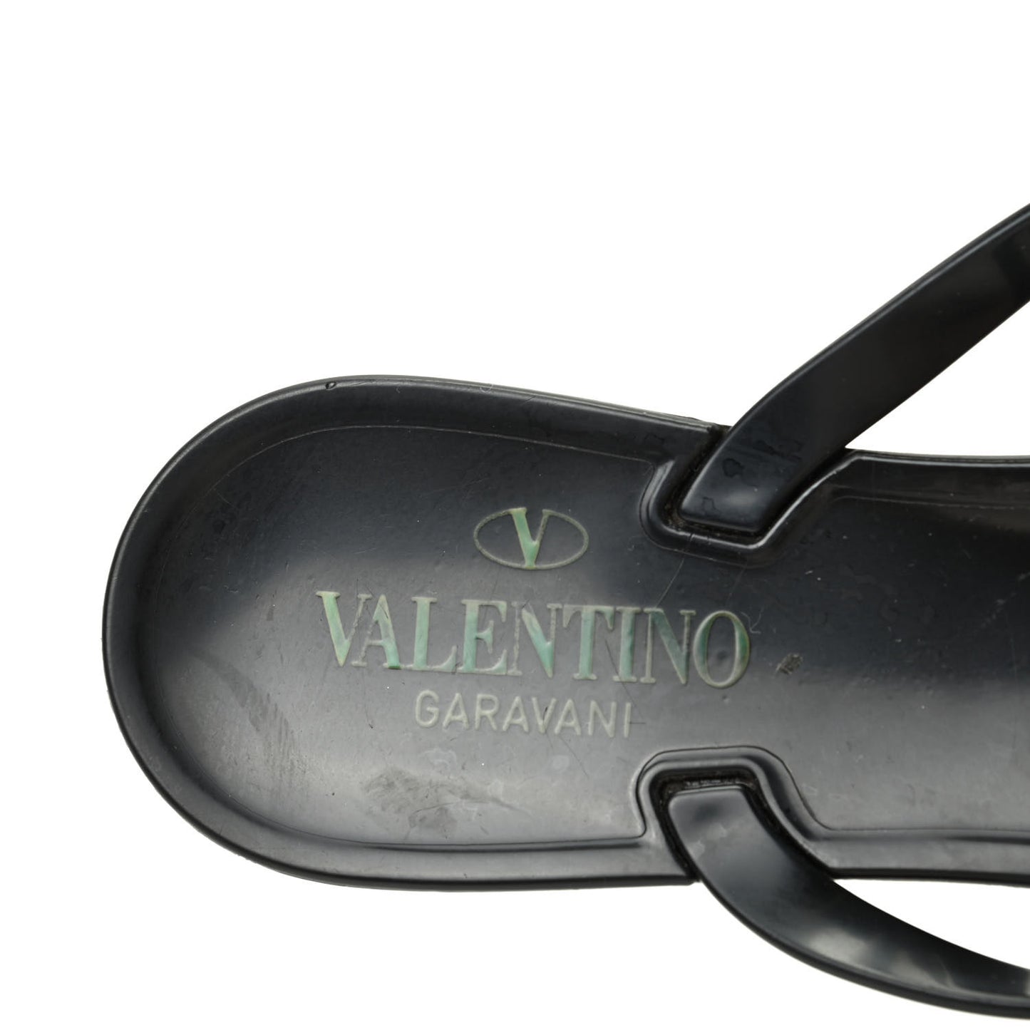 PVC Jelly Rockstud Bow Thong Sandals 39 Black