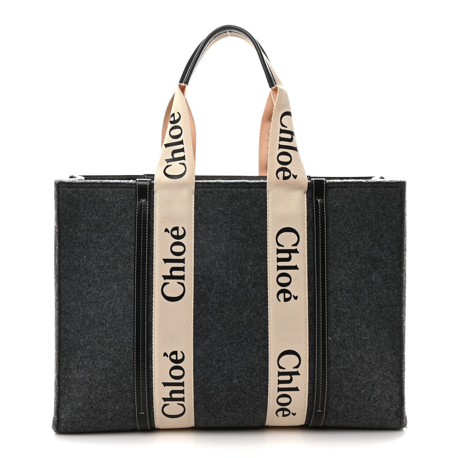 Chloe Felt Large Woody Ribbon Tote Cashmere Grey 1 of 10