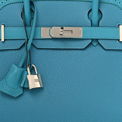 Hermes Togo Swift Ghillies Birkin 30 Turquoise 8 of 13