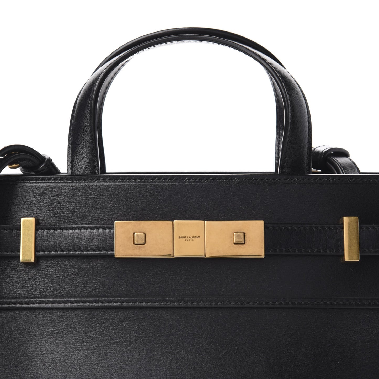 Smooth Calfskin Manhattan Nano Shopper Tote Black