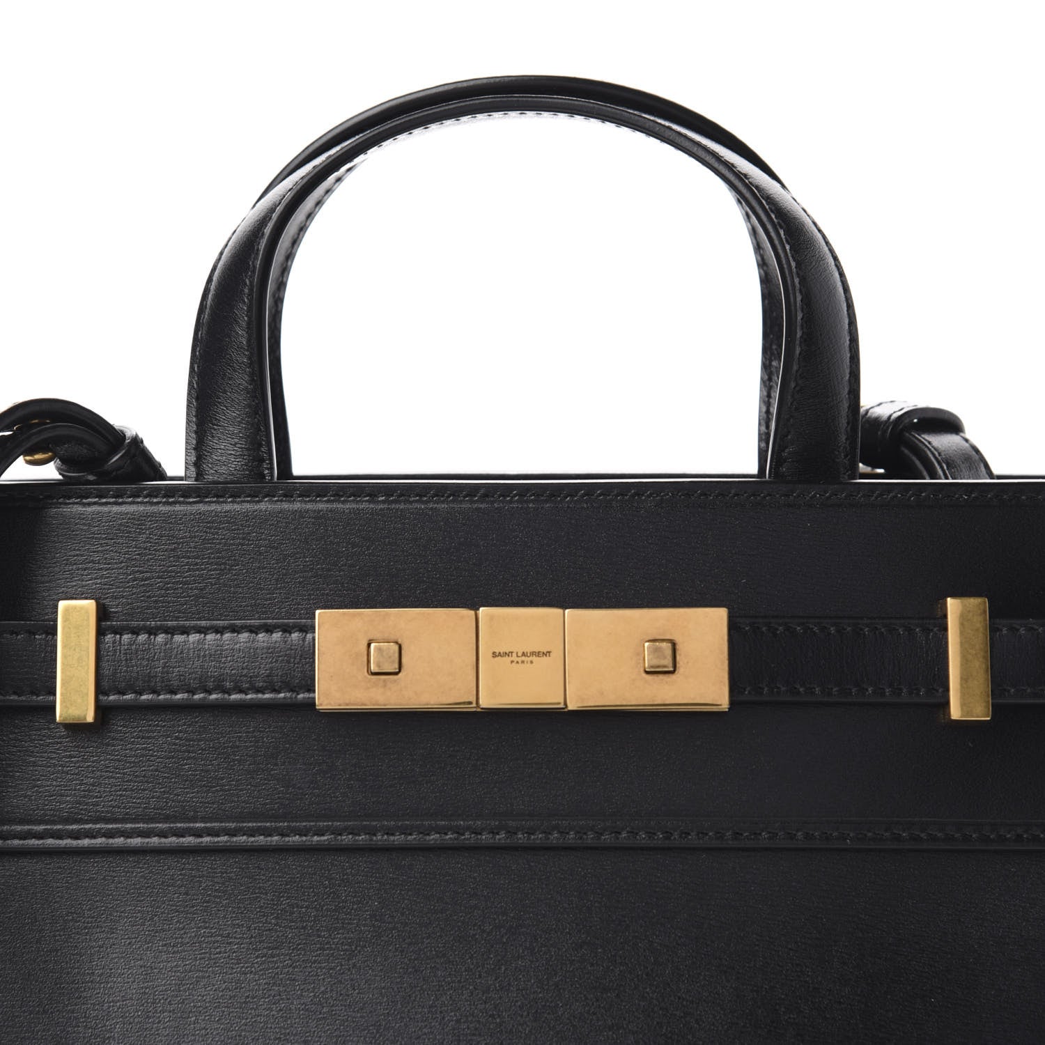 Saint Laurent Smooth Calfskin Manhattan Nano Shopper Tote Black 9 of 9