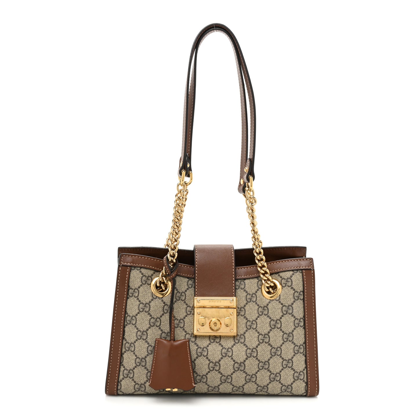 GG Supreme Monogram Calfskin Small Padlock Tote Beige Ebony Tuscany