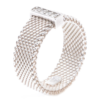 Tiffany Sterling Silver Diamond Somerset Mesh Ring 51 5.75 3 of 6