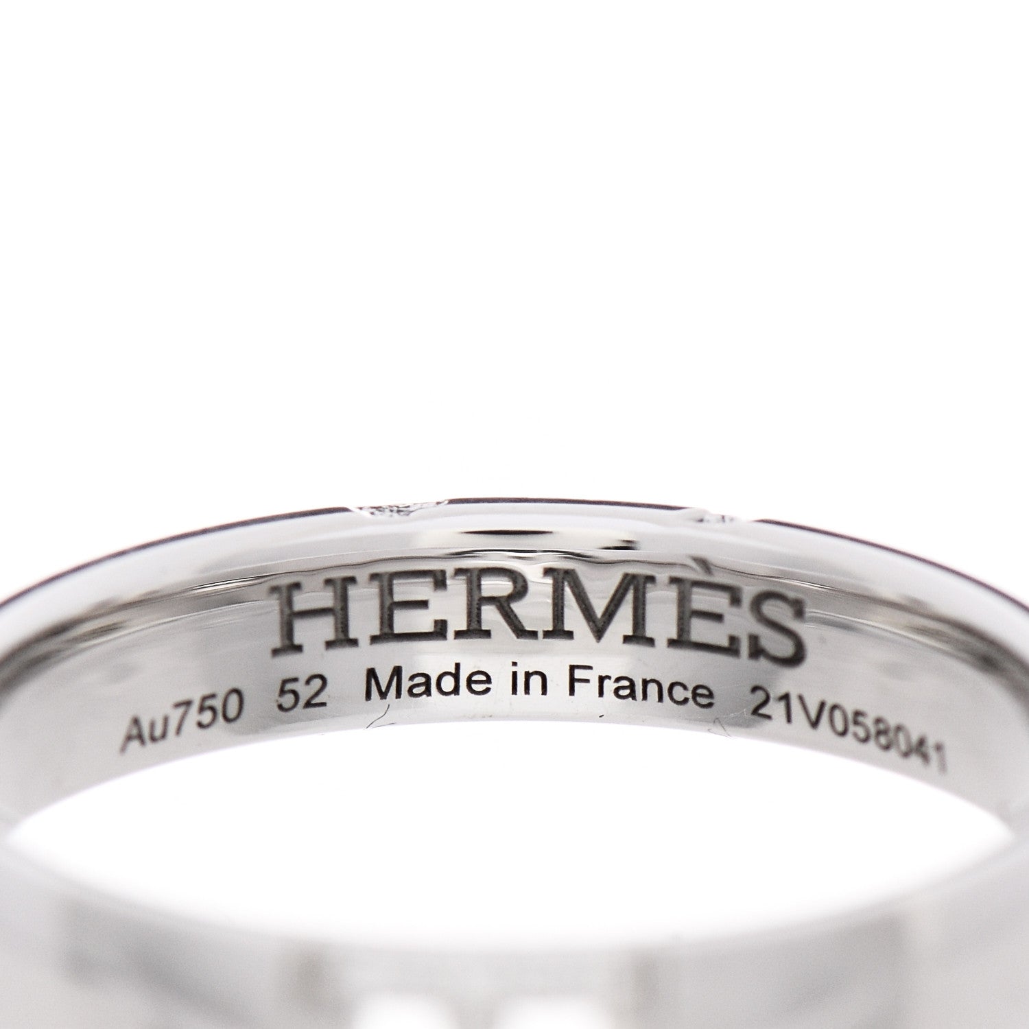 Hermes 18K White Gold Diamond Ever Herakles Wedding Band Ring 52 6 3 of 6