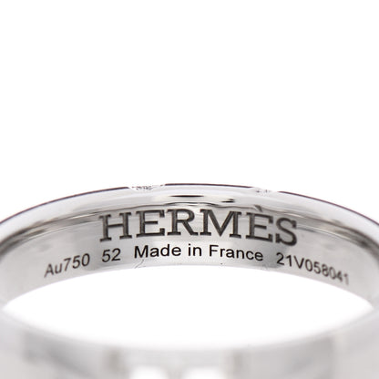 Hermes 18K White Gold Diamond Ever Herakles Wedding Band Ring 52 6 3 of 6