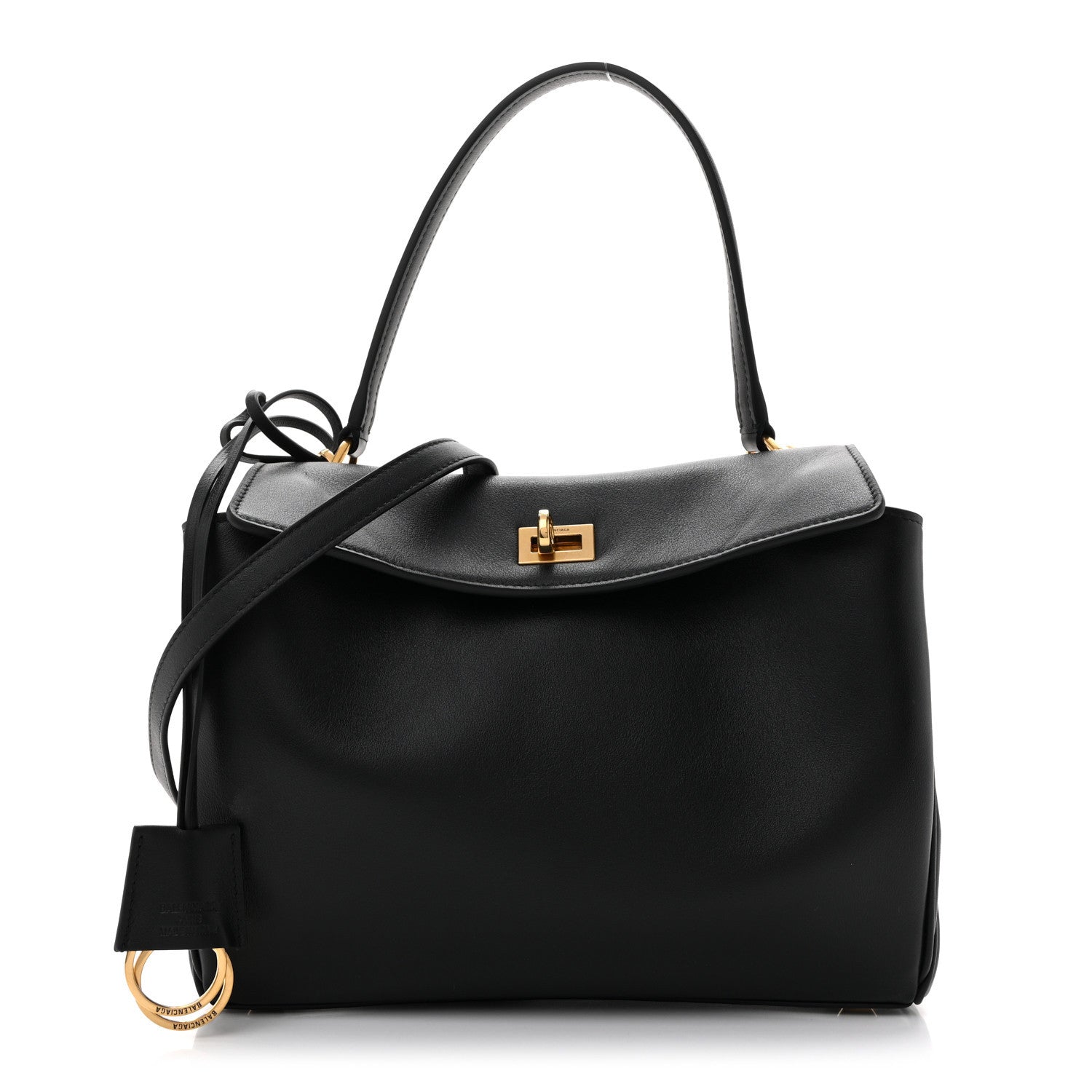 Balenciaga Natural Smooth Calfskin Small Rodeo Top Handle Handbag Black 1 of 12