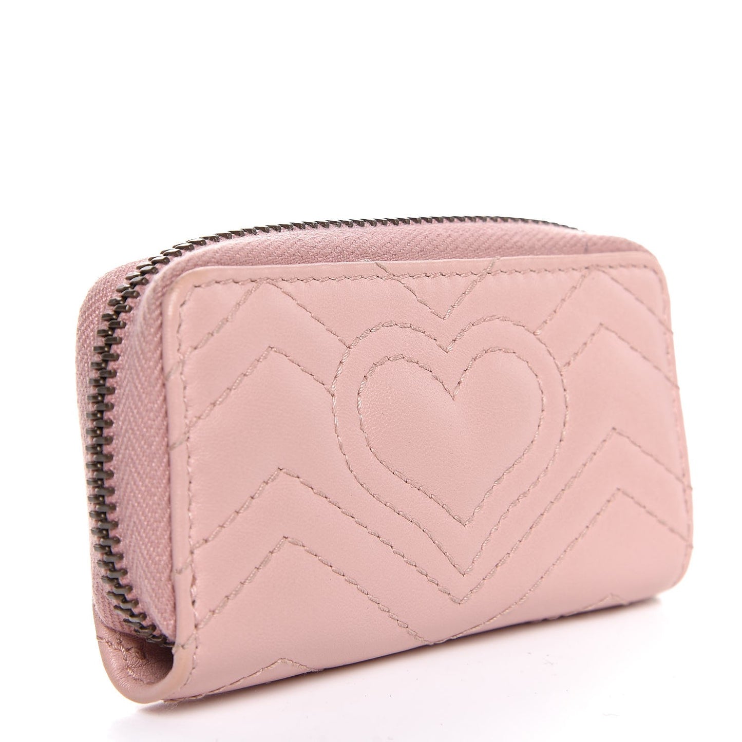 Calfskin Matelasse GG Marmont Zip Around Key Case Perfect Pink