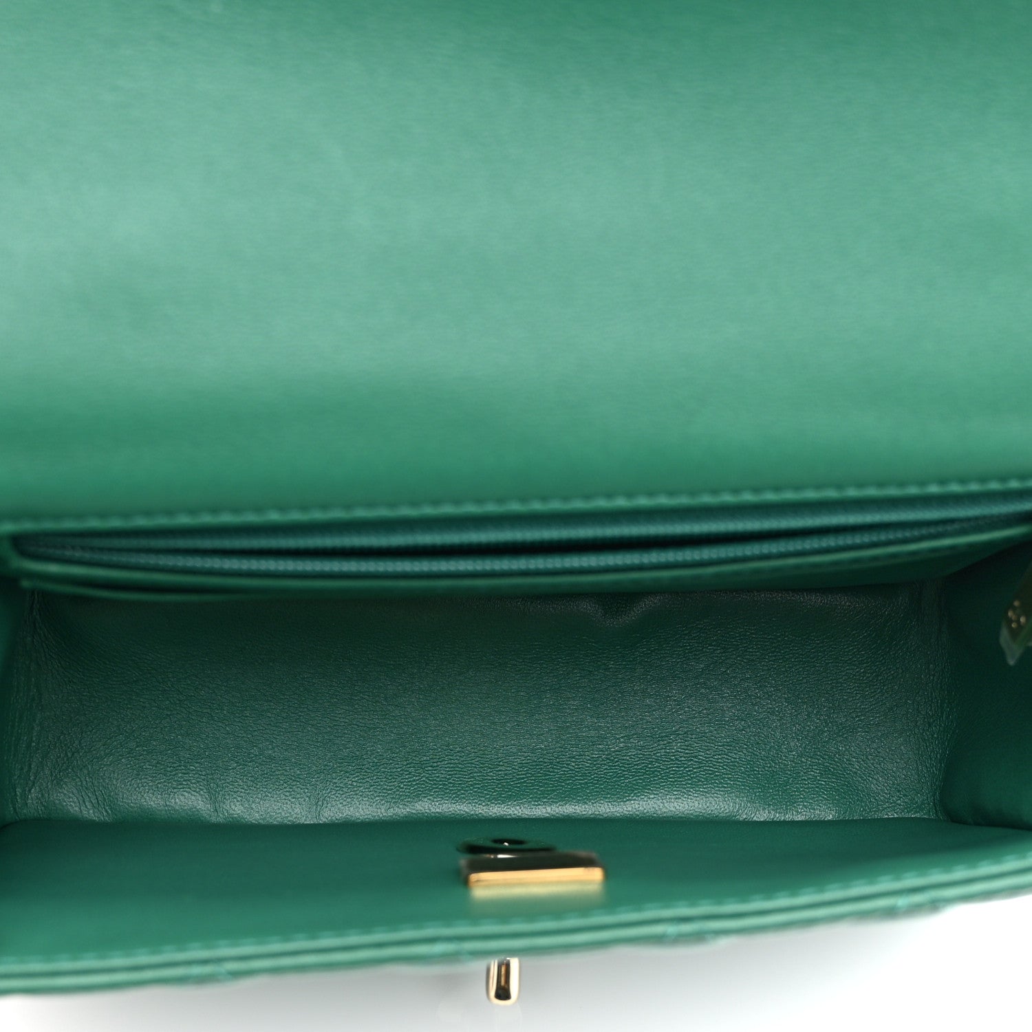 Chanel Lambskin Quilted Mini Top Handle Rectangular Flap Green 5 of 10